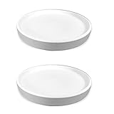 Braque Ceramic Plant Saucer 7 Inch, 2 Pack Round