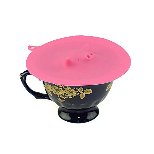 NUOMI Pig Silicone Cup Lids Drink Covers Set of 4 Coffee Mug Cup Covers, Creative Cute Pig-Head