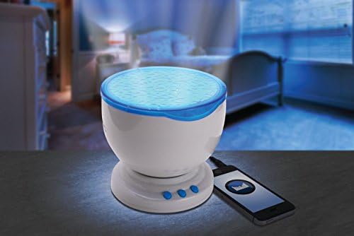 REDbuy Ocean Wave Night Light Projector and Music Bluetooth Speaker for Living Room and Bedroom (Blue)
