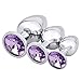 Akstore 3 Pcs Luxury Jewelry Design Fetish Anal Butt Plug (Light Purple)