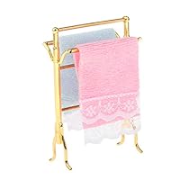 SaniMomo 1/12 Scale Miniature Tower Rack with 2 Towers for Dollhouse Bathroom Decor Accessories