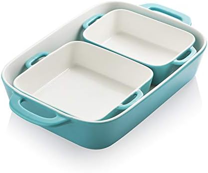 SWEEJAR Ceramic Bakeware Set, Rectangular Baking Dish for Cooking