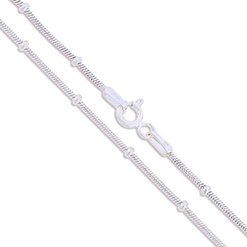 Letter Fashion Silver Necklace Shiny Italian Snake Chain Pure