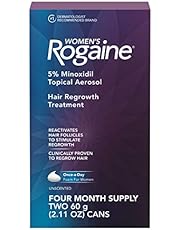 Women's Rogaine 5% Minoxidil Foam for Hair Thinning and Loss, Topical Treatment for Women’s Hair Regrowth, 4-Month Supply