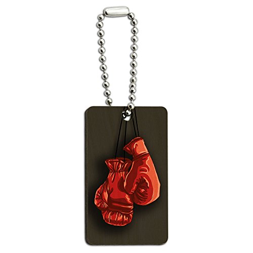 Boxing Gloves - Boxer Wood Wooden Rectangle Key Chain