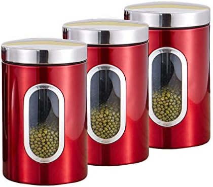 キッチンキャニスター3点セット 食品保存容器 ステンレススチール 気密蓋付き パントリー整理 お茶