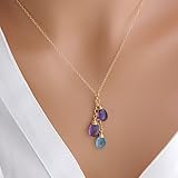 Personalized Children Birthstone Mother Necklace for Mom, Mother Day Gift for Mom, Gold, Silver Jewelry, Valentine's gift for wife