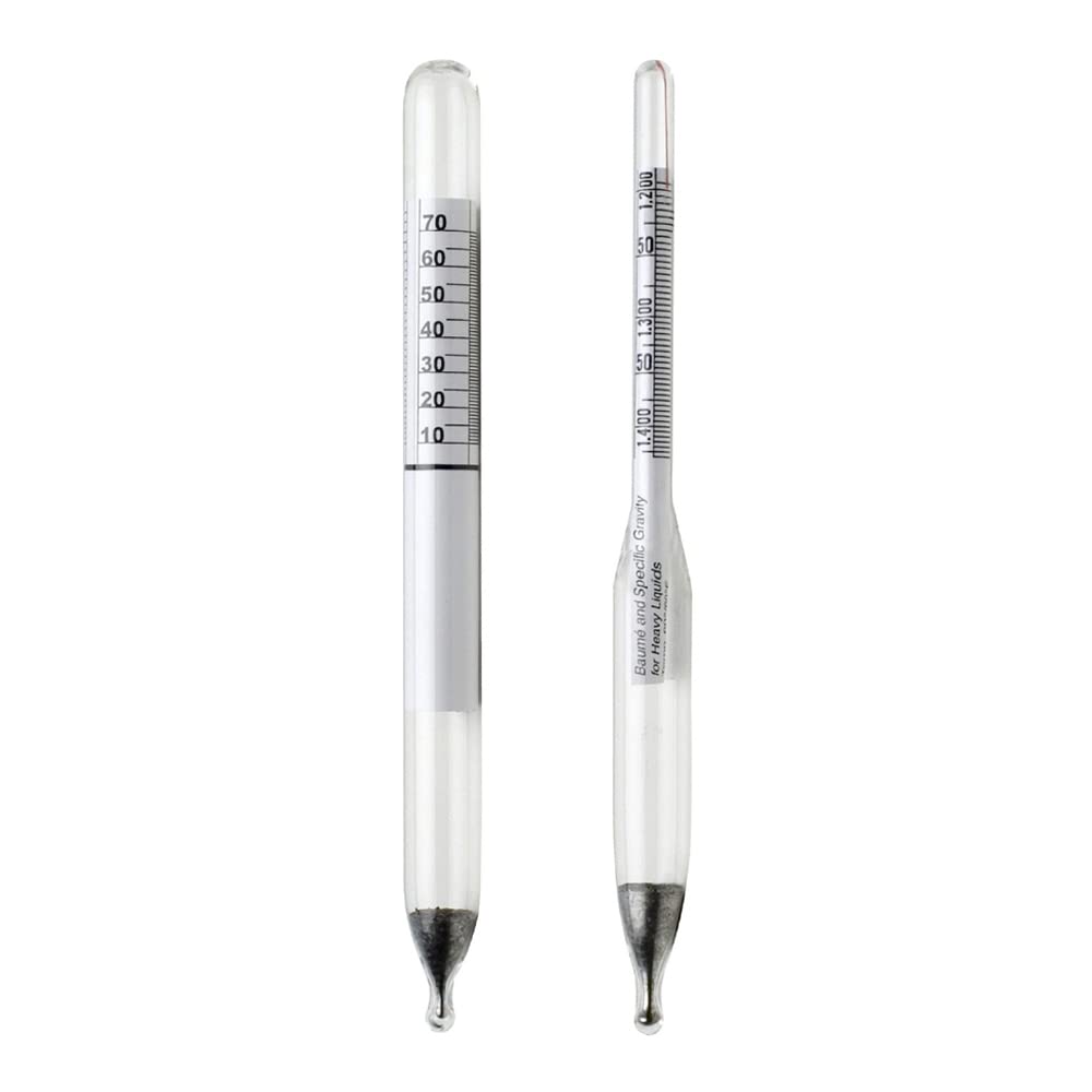 H-B DURAC 0.700/2.000 Specific Gravity and 70/10 Degree and 0/70 Degree Baume Dual Scale Hydrometer for Heavy and Light Liquids (B61806-0000)