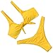 RUUHEE Women Bow Knot Solid Color V Style Bottom 2 Piece Bikini Swimsuits