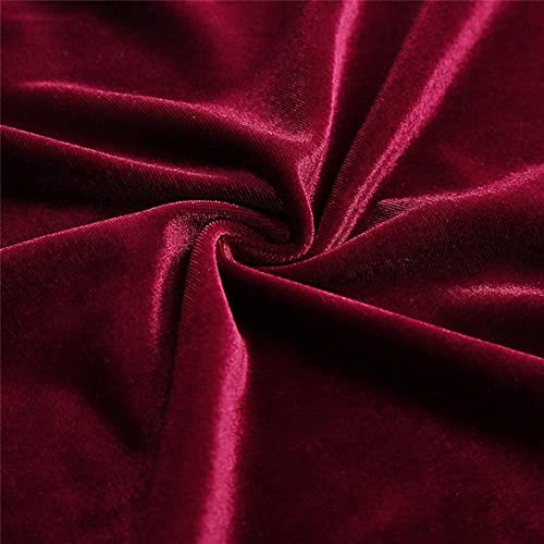 Three Crown Velvet Fabric Soft Strong Material - Home Decor, Curtains, Upholstery, Dress - 112cm Wide (Maroon, 1 Meter)