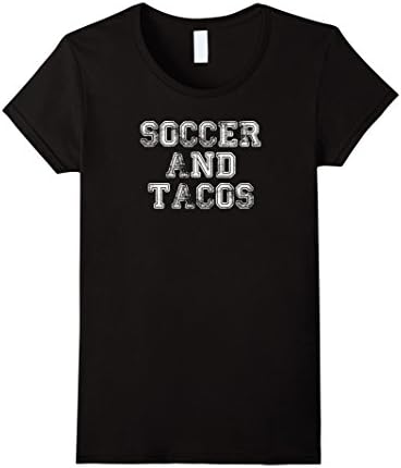 Women's Soccer and Tacos T Shirt Funny Soccer Mom Dad Kid Youth Small Black