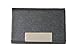 K.DESIGNS Business card case - made from artificial leather, brushed stainless steel, magnetic catch, business card holder, business card box (Black)