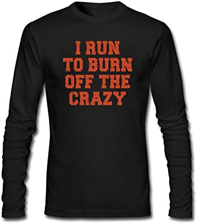 KUYUE Men's I Run To Burn Off The Crazy Funny Tee