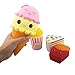 TOYHUYI 4pcs Jumbo Squishies Set Popcorn French Fries Ice Cream Scented Rainbow Triangle Cake Slow Rising Squeeze Toy Stress Relief Toy Decorations Hand Pillows Toy for Collection Gift