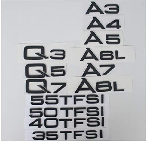 Glossy Gloss Black Rear Trunk Letters Badge Emblem Emblems for Audi A3 A4 A5 A6 A7 A8 A4L A6L A8L Q3 Q5 Q7 35 40 45 50 55 TFSI (40 TFSI)