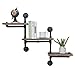 OLDRAINBOW Industrial Pipe Shelving Wall Mounted,Real Wood Book Shelves,Rustic Metal Floating Shelves,Wall Shelf Unit Bookshelf Hanging Wall Shelves,Farmhouse Kitchen Bar Shelving