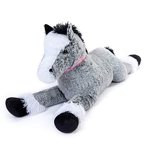 Tezituor Giant Horse Stuffed Animal, Large Pony Grey Plush Toy Horse, Big Gift for Kids,35