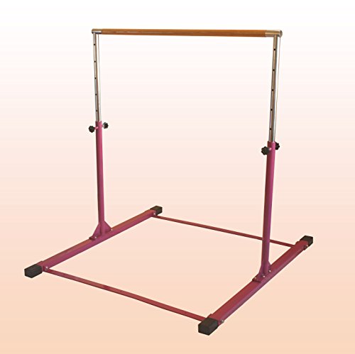 Gymnastics Bar Adjustable 3' to 5' Model DX Barney Purple, 1.5" Dia. Solid Hardwood, Very Sturdy From Gym2dance - Thumbnail 3