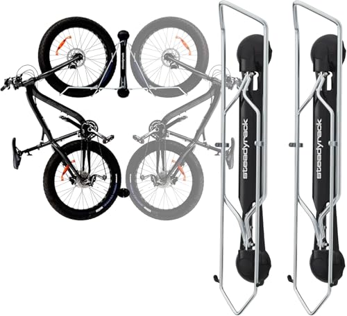 Steadyrack Bike Rack Vertical Bike Rack Extra Large Tyres Easy Wall Mounted Garage Storage Solution for 5" Width Tyres