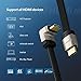 UGREEN HDMI Right Angle Cable 270 Degree Elbow Flat HDMI Cord 4K Ultra HD 3D 1080P, Ethernet and Audio Return ARC Compatible for Nintendo Switch Xbox PS5 PS4 PS3 PC Laptop TV (10FT)