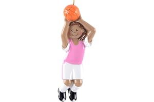 MAXORA Personalized Basketball Ornament - African American Girl Basketball Christmas Ornament 2024 - Basketball Player Shooting Hoops Ornament - Basketball Coach, Sports Fan Ornaments
