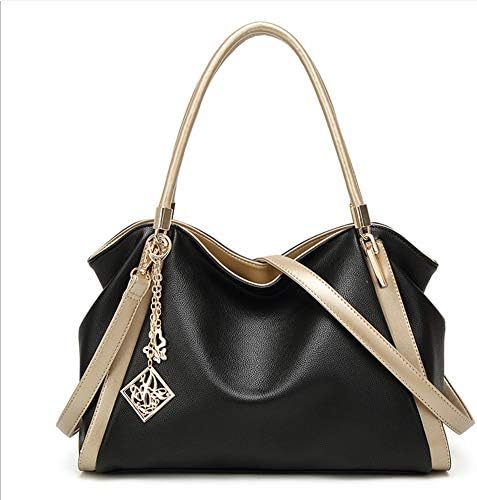 Semo1mus Women’s Tote Bag, Handbag, Shoulder Bag, Crossbody Bag, Business Bag, Large Capacity, 3-Way Compatible with A4, Simple, Formal, Work, Adult, PU Leather, Popular, Black