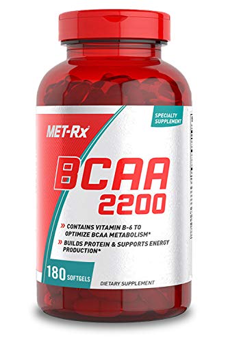 MET-Rx BCAA 2200 Amino Acid Supplement, Supports Muscle Recovery, 180 Softgels