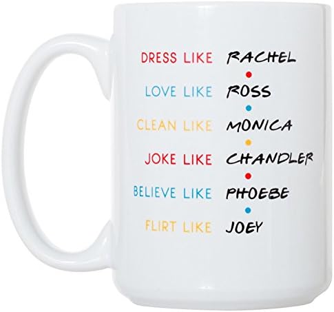 Friends TV Show Coffee Mugs Friends TV Show Merchandise Friends Gift"Dress Like Rachel" 15 oz TV Show Friends Mugs Rachel Friends TV Show Gifts Ceramic Coffee Mugs Gifts for Women and Man Best Friend
