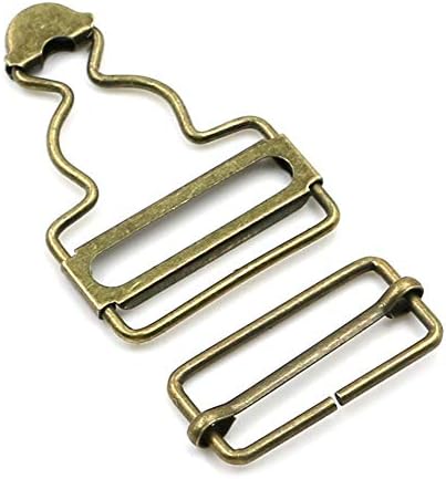 vap26 Suspenders Buckle 2pcs/set Sewing Accessories Adjust Pants Denim Metal Button Dungaree Bib Jeans Overalls Mini Clothes Gourd Brace Clips Strap Fastener Rivets(Bronze)