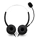 TelPal Telephone Headset, Hands-Free Call Center Noise Cancelling Corded Binaural Headset Headphone 4-Pin RJ9 Crystal Head Mic Microphone Desk Phone -Telephone Counseling Services,Insurance, Hospitals