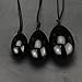 Massage Stone,Charminer Drilled Black Obsidian Body Massage Stone 3Pcs Set Gemstones Exercise Yoni Egg To Muscles Kegel Exercise