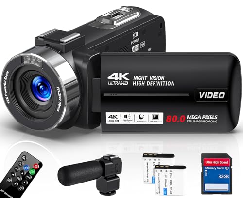 Ultra 4K 80MP Camcorder with 18X Digital Zoom