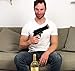 WineOvation Electric Gun Wine Bottle Opener (Simulated Chrome) - Open your Wine Bottle Fast with this New Corkscrew - Great Gift for Gun Enthusiasts and Wine Lovers. Foil Cutter Included.
