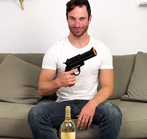 WineOvation Electric Gun Wine Bottle Opener (Simulated Chrome) - Open your Wine Bottle Fast with this New Corkscrew - Great Gift for Gun Enthusiasts and Wine Lovers. Foil Cutter Included. - Thumbnail 5