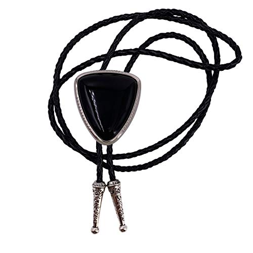 XGALBLA Bolo tie Black Stone Vintage Native American Triangle for Men - Thumbnail 6