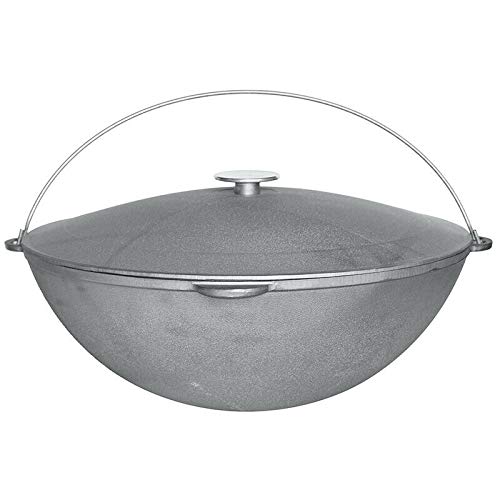 Kazan-Mangal-Uzbek-12-L-Cast-Iron-Pot-Plov-Pilaf-Making-Cookware-Insulated-Double-Handle-Dish-Heavy-Duty-Oven-with-Lid-Frying-Dutch-Pan