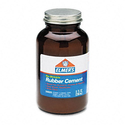 Elmer`s Rubber Cement, Repositionable, 8 oz Sold as 2 Packs of
