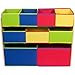KC CUBS Clean N Tidy Children's Wood & Fabric Toy Organizer & Storage Rack Display for Boys & Girls Kids Playroom, Baby Nursery, Classroom Daycare and Toddler Bedrooms with 9 Bins, Primary Colors