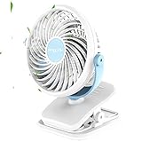 Battery Operated Clip on Fan Mini Desk Fan with 4 Speeds, 360 Degree Rotation for Baby Stroller, Table, Office, Camping, Dorm
