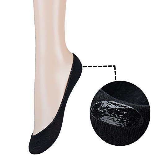 Ndoobiy 6 Pairs Women's No Show Socks Nonslip Invisible Low Cut Liner Summer Socks for Flats High Heels W1-Small Asst1