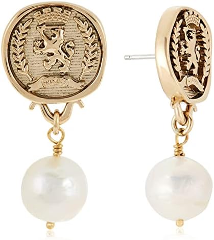 Brass \u0026 Natural Pearl Earring 