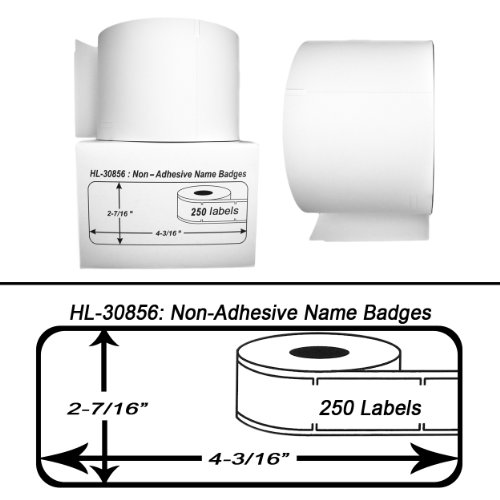 Houselabels HL-30856 Dymo-Compatible Non-Adhesive Name Badges, 250 Badges per Roll - Thumbnail 2