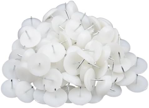 TOVOT 48PCS Plastic Furniture Chair Table Leg Feet Nail-On Tack Glide Diameter 22 mm Protector Pad Glide Nails White