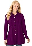 Women's Plus Size Pleated Button-Front Tunic