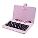 HDE Diamond Stitch Univeral Hard Leather Folding Folio Case Cover with Micro USB Keyboard for 7
