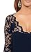 HOT FROM HOLLYWOOD Women's Fitted Cotton Casual Scalloped Floral Lace V Neck Long Sleeve Shirt Top
