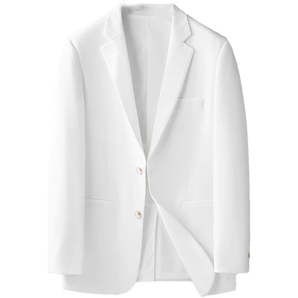 Men's White Suit Jacket Business Formal Single West Casual