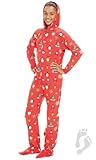 Footed Pajamas Holly Jolly Christmas Kids Hoodie One Piece