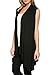Women's Solid Color Lightweight Sleeveless Asymmetrical Hem Open Front Viscose Knit Cardigan Vest (Small, Wine Red)