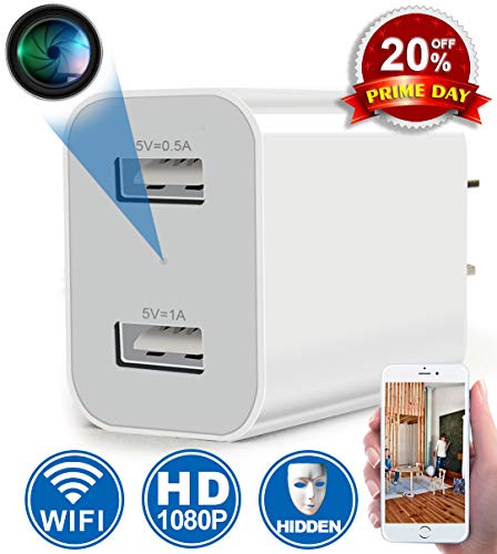 Spy Camera Wireless Hidden WiFi Camera with Remote Viewing, 2019 Newest Version 1080P HD Nanny Cam/Security Camera Indoor Video Recorder Motion Activated, Support iOS/Android, White, No Audio